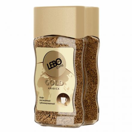 Кофе растворимый LEBO "Gold" 100 г, стеклянная банка, сублимированный Кофе растворимый LEBO "Gold" 100 г, стеклянная банка, сублимированный