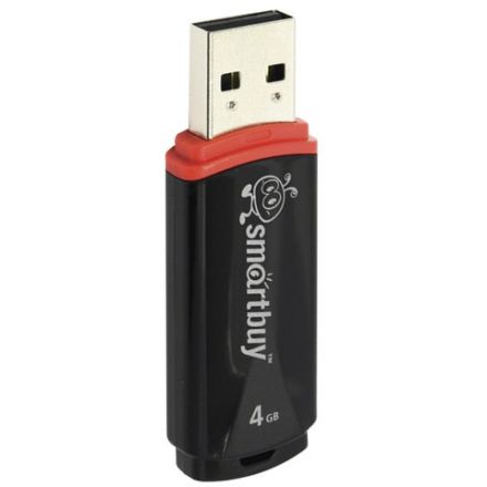 Флеш-диск 4 GB, SMARTBUY Crown, USB 2.0, черный, SB4GBCRW-K Флеш-диск 4 GB, SMARTBUY Crown, USB 2.0, черный, SB4GBCRW-K