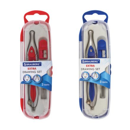 Готовальня BRAUBERG "Extra", 3 предмета (циркуль 125 мм, точилка, грифель), в пенале, 210685 Готовальня BRAUBERG "Extra", 3 предмета (циркуль 125 мм, точилка, грифель), в пенале, 210685