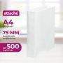 Папка на 4-х кольцах Attache Панорама 75 мм белая до 370 листов