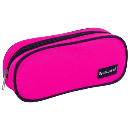 Пенал-косметичка BRAUBERG овальный, полиэстер, "Pink", 22х9х5 см, 229270 Пенал-косметичка BRAUBERG овальный, полиэстер, "Pink", 22х9х5 см, 229270