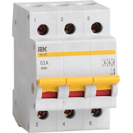 Выключатель нагрузки ВН-32 63А/3П IEK MNV10-3-063 Выключатель нагрузки ВН-32 63А/3П IEK MNV10-3-063