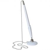 Ручка шариковая настольная OfficeSpace синяя, 0,7мм, белый корпус, металлическая цепочка Ручка шариковая настольная OfficeSpace синяя, 0,7мм, белый корпус, металлическая цепочка