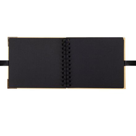 Фотоальбом 16х18 см, 20 черных листов, обложка КРАФТ, уголки/стикеры/ручка/клей, BRAUBERG Black&Kraft, 880652