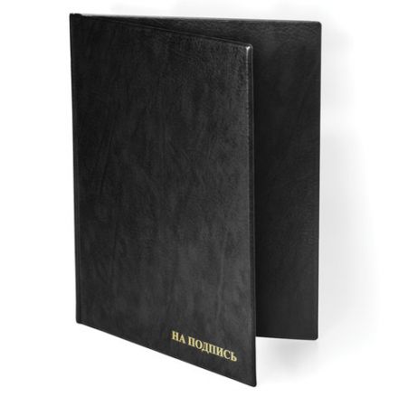 Папка адресная ПВХ "НА ПОДПИСЬ", формат А4, увеличенная вместимость до 100 листов, черная, "ДПС", 2032.Н-107