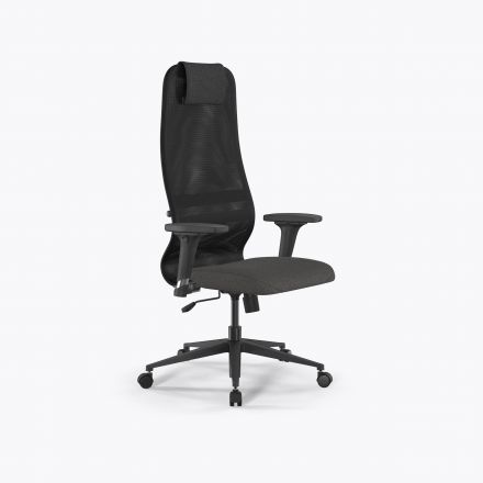 Кресло Sit 8 B1-9D - X2+Bahama /Uh00/Wh12/D02P(M09.B11.G19.W02) Черный-Тем.серый