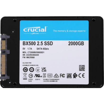 SSD накопитель Crucial BX500 2TB 2.5 Client SATA(CT2000BX500SSD1)