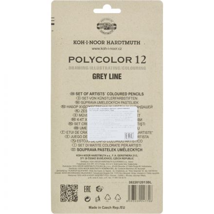 Карандаши цветные худож POLYCOLOR серые цвета 12цв/наб мет.кор 3822012013BL Карандаши цветные худож POLYCOLOR серые цвета 12цв/наб мет.кор 3822012013BL