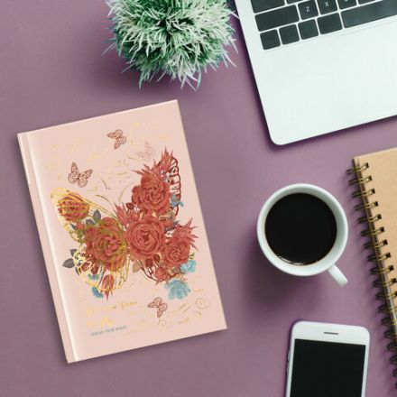 Ежедневник недатированный А5 (145х215 мм), ламинированная обложка с фольгой, 128 л., STAFF, "Butterfly", 113524 Ежедневник недатированный А5 (145х215 мм), ламинированная обложка с фольгой, 128 л., STAFF, "Butterfly", 113524