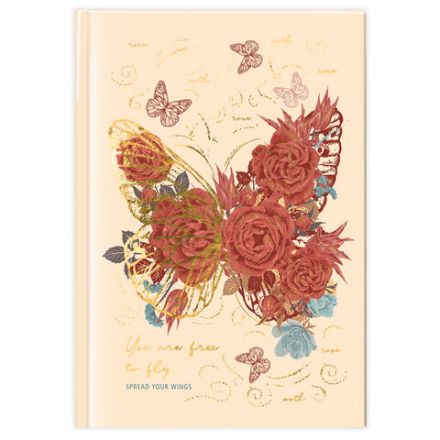 Ежедневник недатированный А5 (145х215 мм), ламинированная обложка с фольгой, 128 л., STAFF, "Butterfly", 113524 Ежедневник недатированный А5 (145х215 мм), ламинированная обложка с фольгой, 128 л., STAFF, "Butterfly", 113524