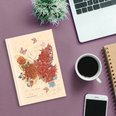 Ежедневник недатированный А5 (145х215 мм), ламинированная обложка с фольгой, 128 л., STAFF, "Butterfly", 113524 Ежедневник недатированный А5 (145х215 мм), ламинированная обложка с фольгой, 128 л., STAFF, "Butterfly", 113524