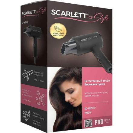 Фен SCARLETT SC-HD70I37, 1900Вт, черный Фен SCARLETT SC-HD70I37, 1900Вт, черный