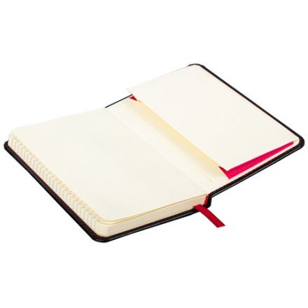 Блокнот МАЛЫЙ ФОРМАТ (100x150 мм) А6, BRAUBERG "Office", под кожу, 80 л., клетка, черный, 113325