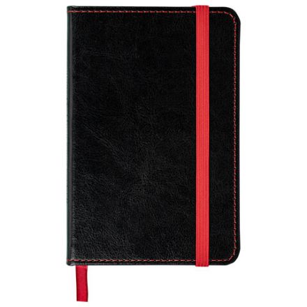 Блокнот МАЛЫЙ ФОРМАТ (100x150 мм) А6, BRAUBERG "Office", под кожу, 80 л., клетка, черный, 113325