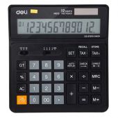 Калькулятор настольный КОМПАКТ Deli EM01020 черн 12-разр. Функ.вычис.налога