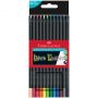 Карандаши цветные Faber-Castell "Black Edition", 12цв., трехгран., черное дерево, заточен., картон.