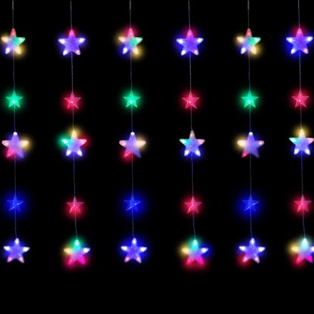 Электрогирлянда Бахрома 2.4x0.9 м Звездочки,IP20,186LED,мульт,8 реж 4356973