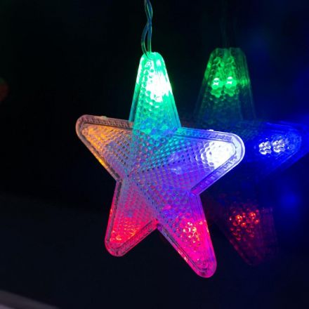 Электрогирлянда Бахрома 2.4x0.9 м Звездочки,IP20,186LED,мульт,8 реж 4356973