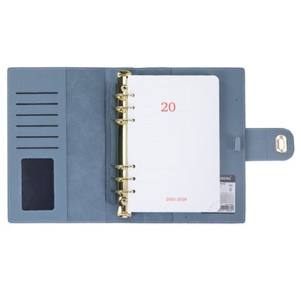 Ежедневник-органайзер недатированный B5 167х240 мм, BRAUBERG "Nova", под кожу, 160 л., голубой, 116201