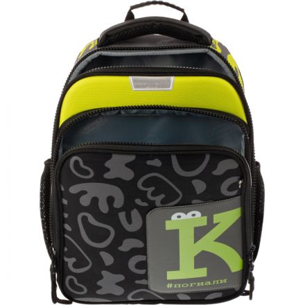 Ранец Комус Класс Stright Casual Погнали, серый,2 отд, эргоном. Спинка Ранец Комус Класс Stright Casual Погнали, серый,2 отд, эргоном. Спинка