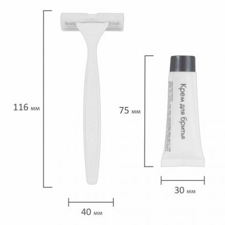 Бритвенный набор КОМПЛЕКТ 200 шт., HOTEL (крем для бритья + станок), картон, 2000121 Бритвенный набор КОМПЛЕКТ 200 шт., HOTEL (крем для бритья + станок), картон, 2000121