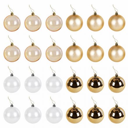 Шары ёлочные 24 шт., 5 см, "Eden Colors", пластик, цвет: золотистый/жемчужный, ЗОЛОТАЯ СКАЗКА, 591976