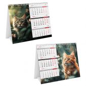 Календарь-домик настольный, 190*170 мм BG "Mono Premium. Коты", на гребне, 2026г.