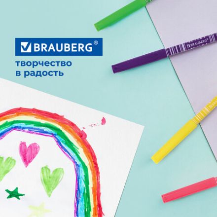 Фломастеры BRAUBERG "PREMIUM", 24 цвета, КОРПУС С ПЕЧАТЬЮ, вентилируемый колпачок, ПВХ-упаковка с европодвесом, 151944