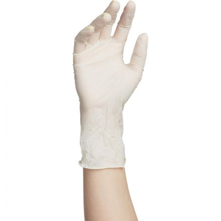 Перчатки медицинские смотровые латексные SFM нестерильные опудренные размер L (100 штук в упаковке)