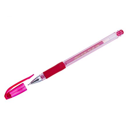 Ручка гелевая Crown "Hi-Jell Needle Grip" красная, 0,7мм, грип, игольчатый стержень, штрих-код Ручка гелевая Crown "Hi-Jell Needle Grip" красная, 0,7мм, грип, игольчатый стержень, штрих-код