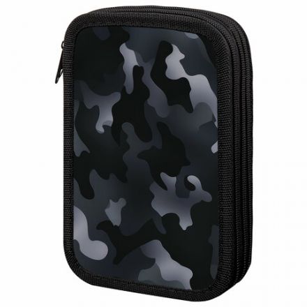 Пенал ПИФАГОР, 3 отделения, ламинированный картон, 19х11 см, "Black camo", 273489 Пенал ПИФАГОР, 3 отделения, ламинированный картон, 19х11 см, "Black camo", 273489