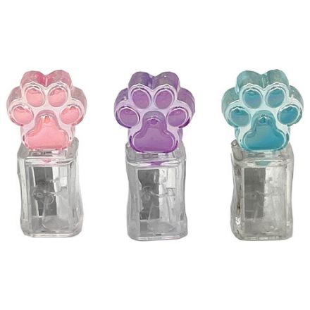 Точилка фигурная "Лапка", стеклянная серия, пластиковая, корпус ассорти, дисплей, CNT, 75067