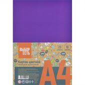 Картон цветной Выбор есть Отличник 20л 10цв А4 мелован.пакет