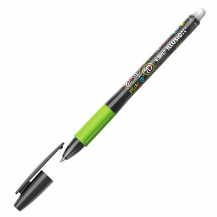 Ручка стираемая гелевая с грипом BIC "Gelocity Illusion", ЧЕРНАЯ, корпус черный, линия 0,3 мм, 516523 Ручка стираемая гелевая с грипом BIC "Gelocity Illusion", ЧЕРНАЯ, корпус черный, линия 0,3 мм, 516523