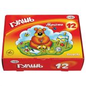 Гуашь ГАММА "Мультики", 12 цветов по 20 мл, картонная упаковка, 221032 Гуашь ГАММА "Мультики", 12 цветов по 20 мл, картонная упаковка, 221032