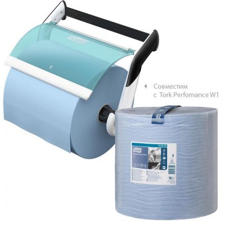 Материал протирочный Tork W1 130050 2-слойный голубой (510 метров в рулоне) Материал протирочный Tork W1 130050 2-слойный голубой (510 метров в рулоне)