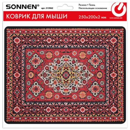 Коврик для мыши SONNEN "USSR" резина + ткань, 250х200х2 мм, 513962 Коврик для мыши SONNEN "USSR" резина + ткань, 250х200х2 мм, 513962