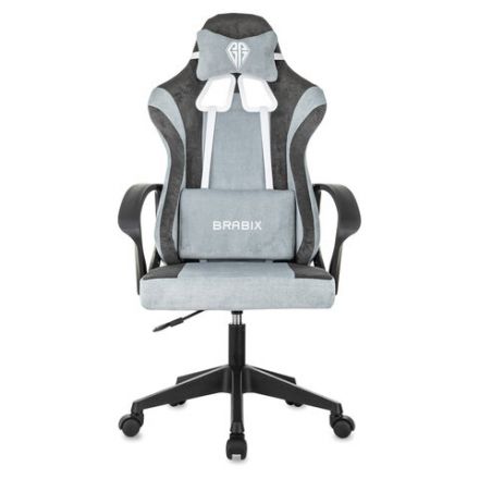 Кресло компьютерное BRABIX "Forcer GM-127", 2 подушки, ткань, серое/светло-голубое, 533214 Кресло компьютерное BRABIX "Forcer GM-127", 2 подушки, ткань, серое/светло-голубое, 533214