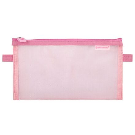 Пенал-конверт BRAUBERG, сетка, 22x10 см, розовый, 272238 Пенал-конверт BRAUBERG, сетка, 22x10 см, розовый, 272238