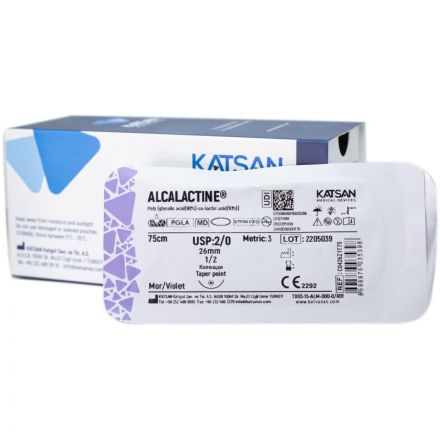 Шовный материал ALCALACTINE 2/0  26  1/2 TAPER POINT кол. 75 см уп/12 шт