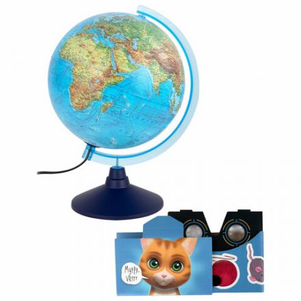 Глобус интерактивный + очки VR физический / политический Globen, 25 см, с подсветкой, INT12500284 Глобус интерактивный + очки VR физический / политический Globen, 25 см, с подсветкой, INT12500284