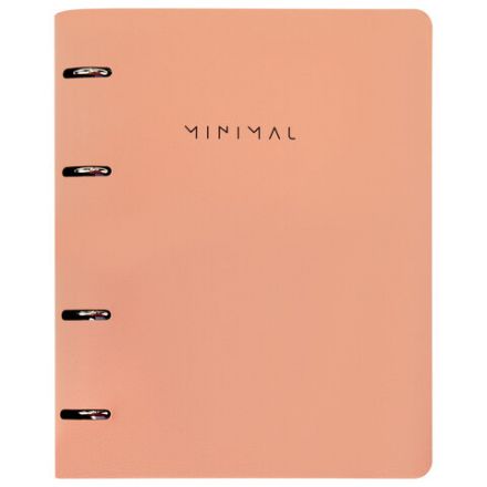Тетрадь на кольцах А5, 175х215 мм, 120 л., под кожу, BRAUBERG VISTA, "Minimal", персиковый, 405214