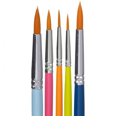 Набор кистей Комус Класс Максики синт,кругл(№1,2,3,4,5),5шт в уп.с европ