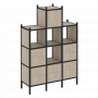 Loft Прямой стеллаж наборный VR.L-18 Дуб аттик/Чёрный металл 1278*446*1869