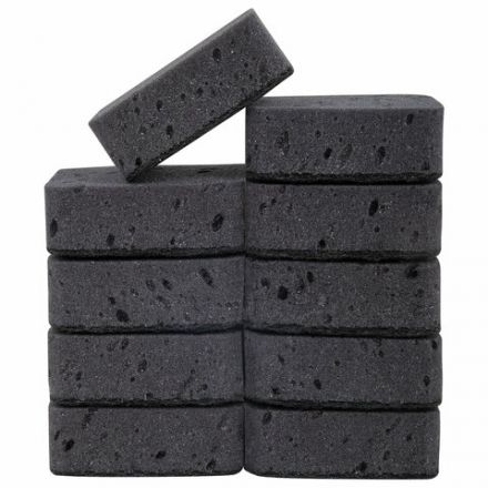 Губки для посуды 9,5х7х3,5 см, КОМПЛЕКТ 10 шт., BIG BLACK, КРУПНОПОРИСТЫЙ поролон с абразивным слоем, LAIMA, 608650