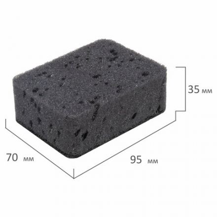Губки для посуды 9,5х7х3,5 см, КОМПЛЕКТ 10 шт., BIG BLACK, КРУПНОПОРИСТЫЙ поролон с абразивным слоем, LAIMA, 608650