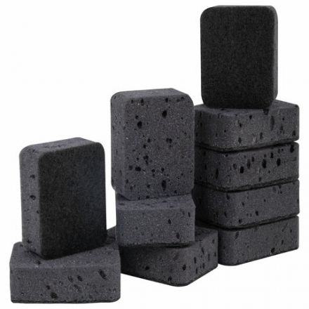 Губки для посуды 9,5х7х3,5 см, КОМПЛЕКТ 10 шт., BIG BLACK, КРУПНОПОРИСТЫЙ поролон с абразивным слоем, LAIMA, 608650