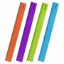 Линейка пластиковая 30 см BRAUBERG "NEON", ассорти, пакет, 210751