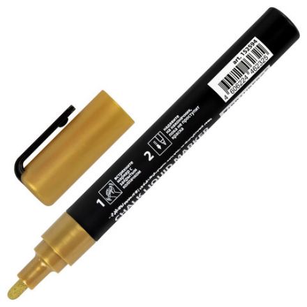 Маркер меловой CHALK LIQUID MARKER, ЗОЛОТИСТЫЙ, 3 мм, стираемый, BRAUBERG "CHALK", 152594 Маркер меловой CHALK LIQUID MARKER, ЗОЛОТИСТЫЙ, 3 мм, стираемый, BRAUBERG "CHALK", 152594