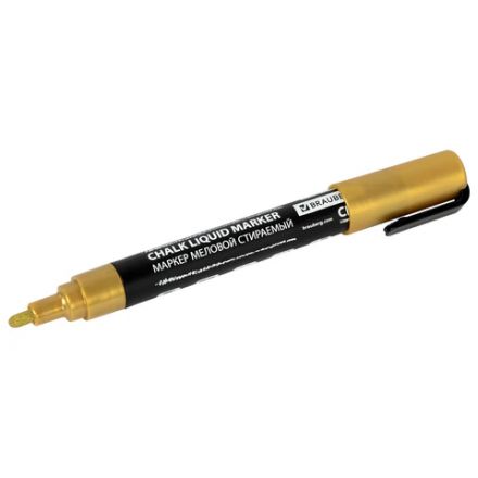 Маркер меловой CHALK LIQUID MARKER, ЗОЛОТИСТЫЙ, 3 мм, стираемый, BRAUBERG "CHALK", 152594 Маркер меловой CHALK LIQUID MARKER, ЗОЛОТИСТЫЙ, 3 мм, стираемый, BRAUBERG "CHALK", 152594